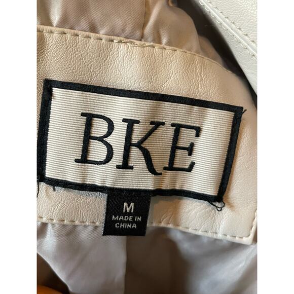 BKE Cream Leather Jacket - Medium - Picture 4 of 4